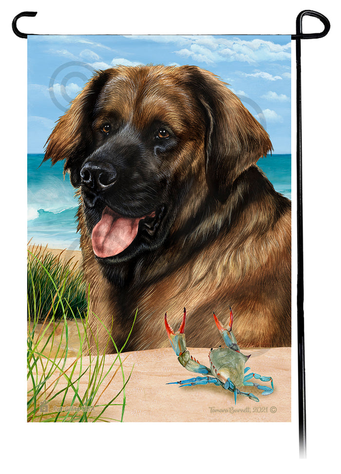 Leonberger Summer Flowers Garden Flag