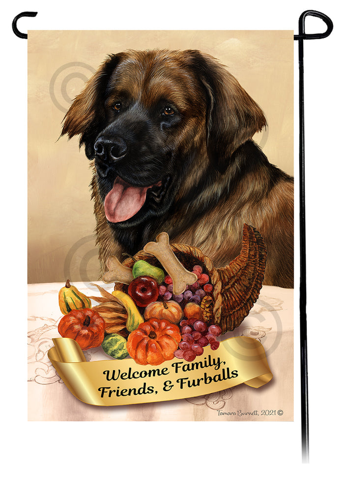 Leonberger Thanksgiving Garden Flags