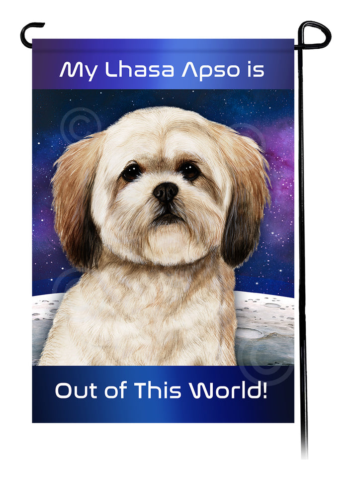 Lhasa Apso Out Of This World Garden Flags
