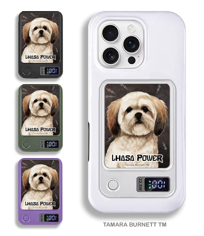 Lhasa Apso Brown Phone Bank Wireless Charger