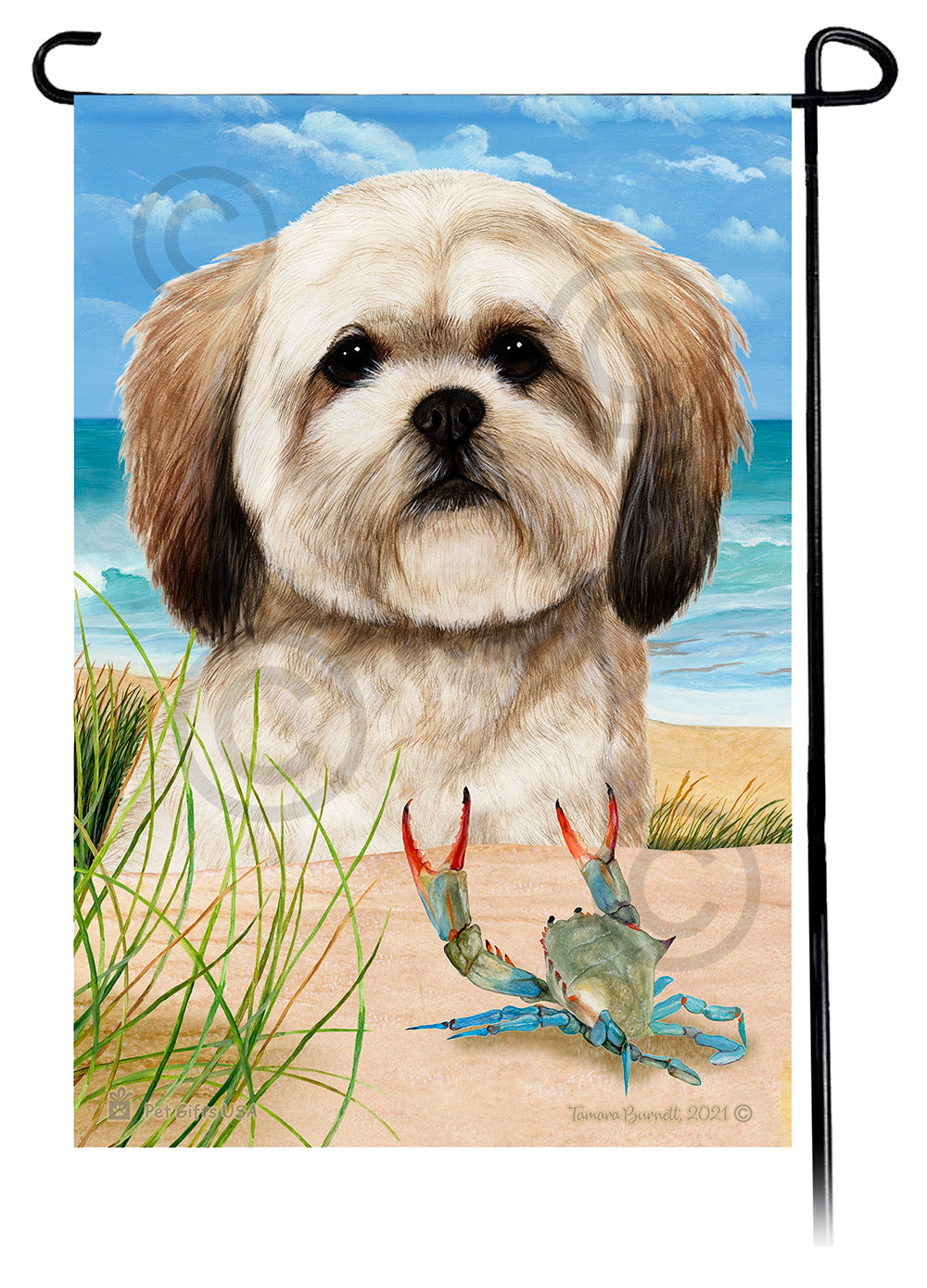 Lhasa Apso Summer Flowers Garden Flag