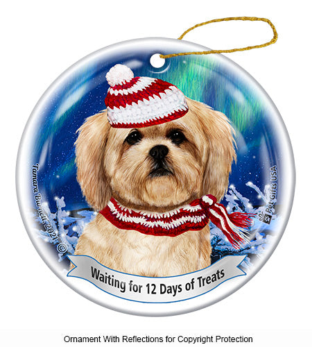 Lhasa Apso Brown 12 Days of Treats Ornament