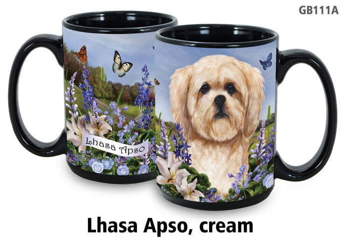 Lhasa Apso Cream - Garden Party Fun Mug 15 oz