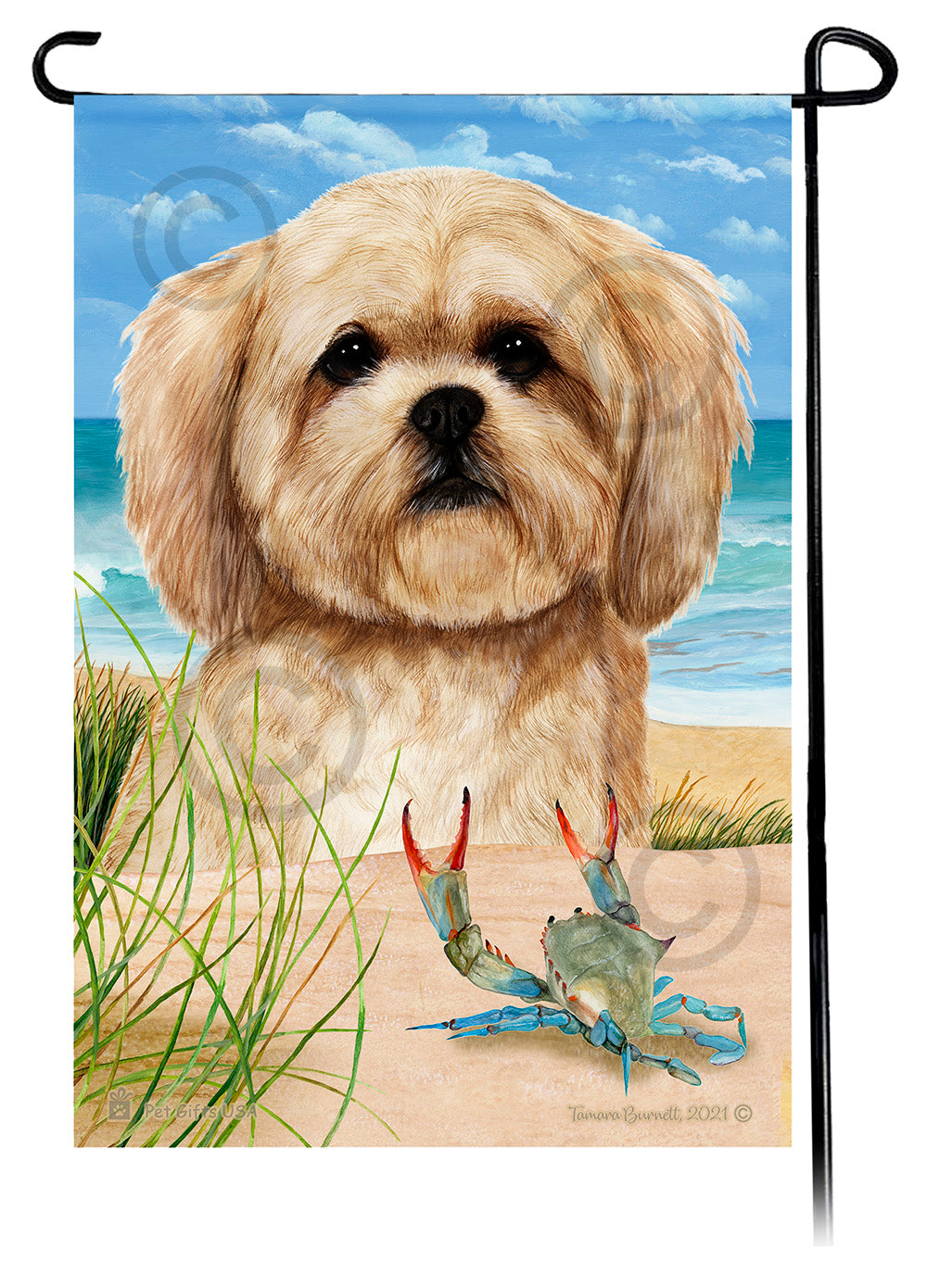 Lhasa Apso Summer Flowers Garden Flag