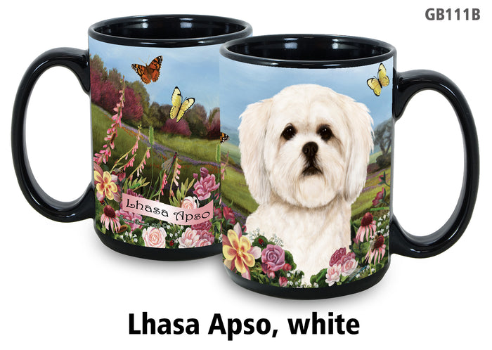 Lhasa Apso Brown - Garden Party Fun Mug 15 oz