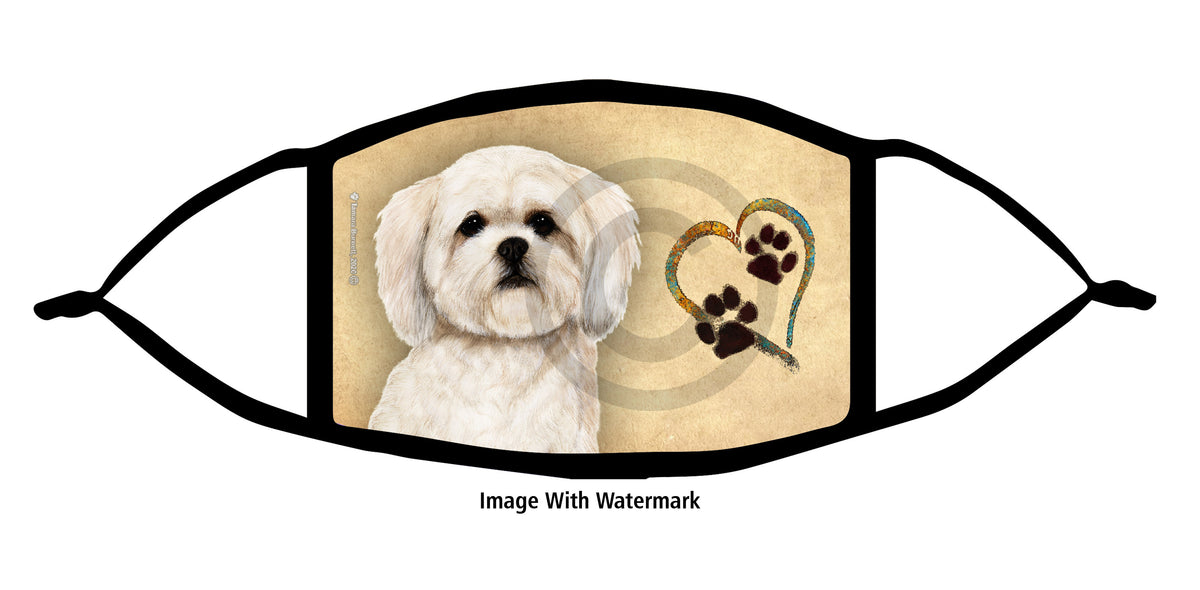 Lhasa Apso (White) Face Mask
