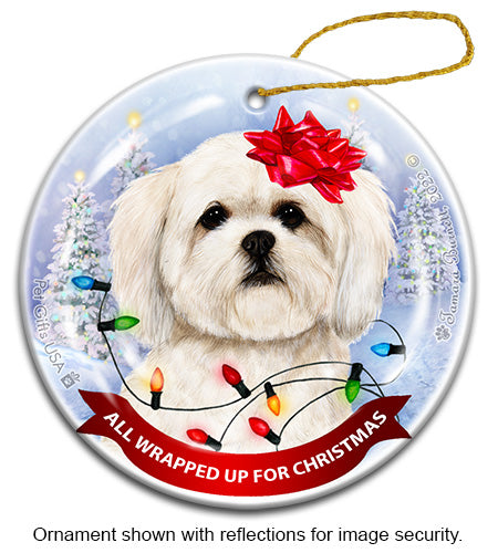 Lhasa Apso White Ornament