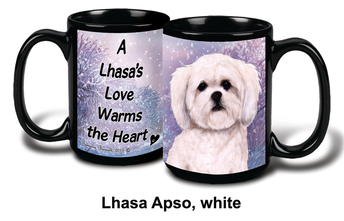 Lhasa Apso White Winter Mug 15 oz