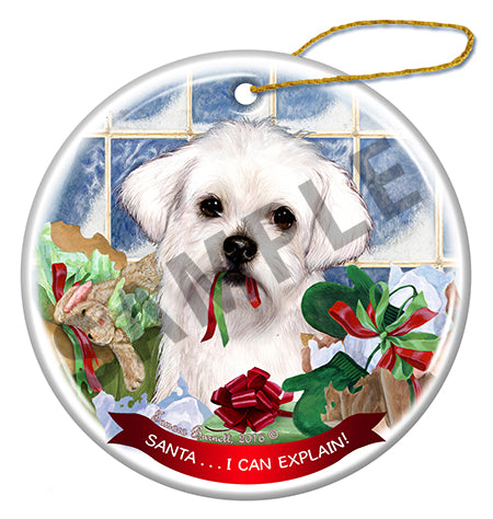 Maltese - Santa I Can Explain Ornament
