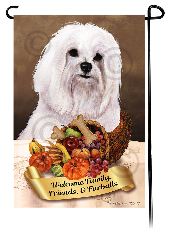 Maltese Thanksgiving Garden Flags