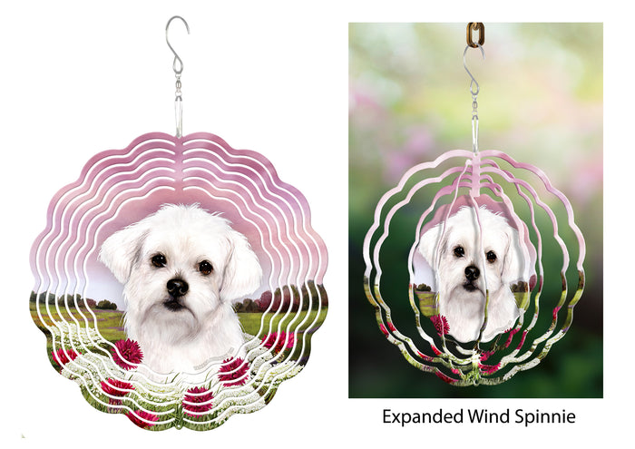 Maltese Puppy Cut Wind Spinner