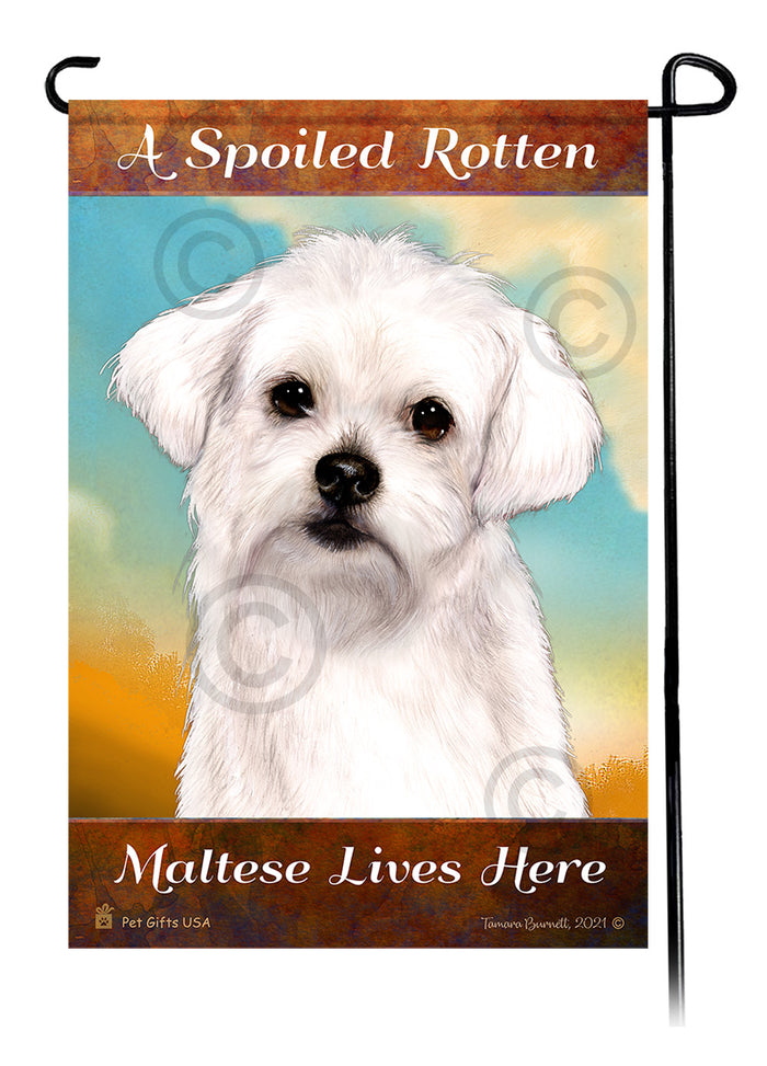 Maltese Spoiled Rotten Garden Flags