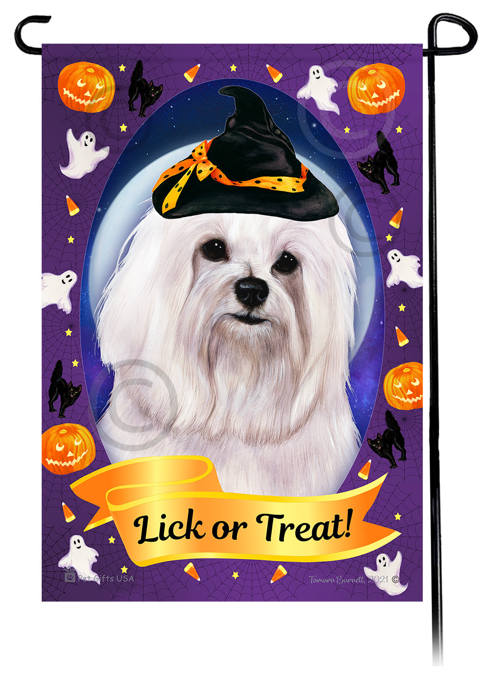 Maltese Halloween Howls - Garden Flag