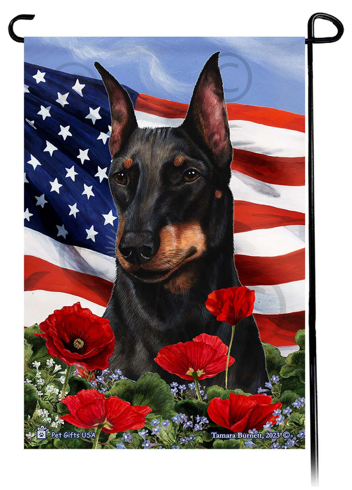 Manchester Terrier Patriotic Flowers Garden Flags