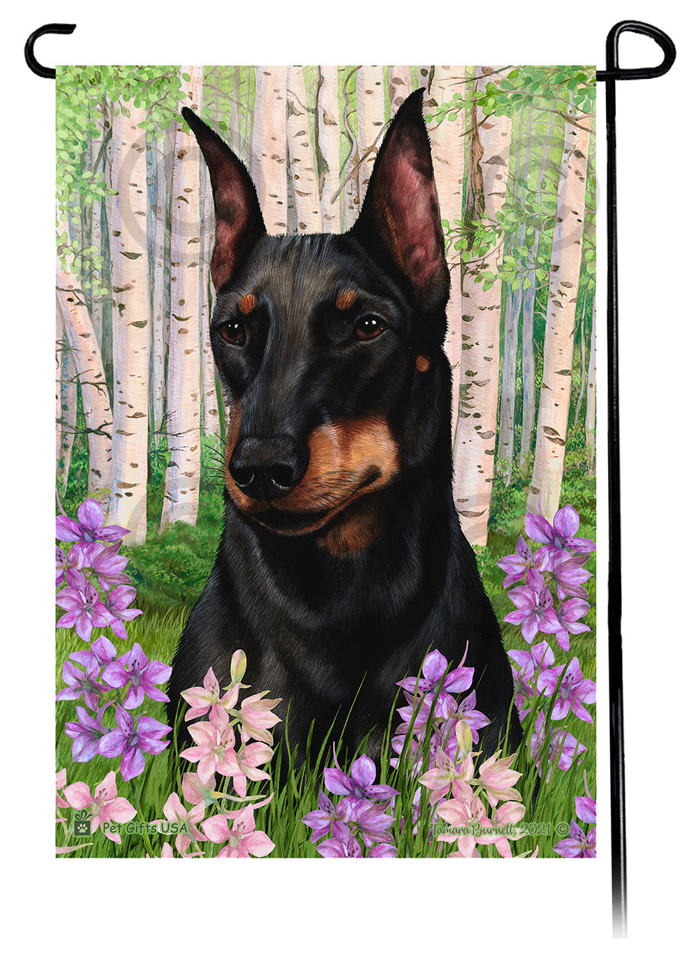 Manchester Terrier Spring Flowers Garden Flags
