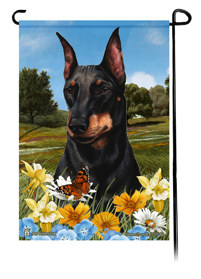Manchester Terrier Summer Flowers Garden Flags