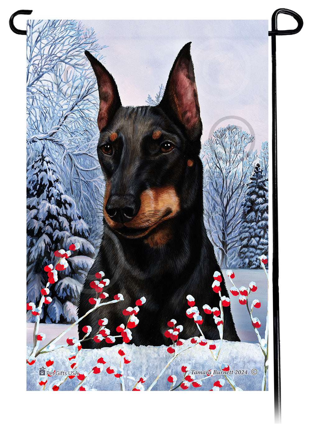 Manchester Terrier Winterberries Garden Flags