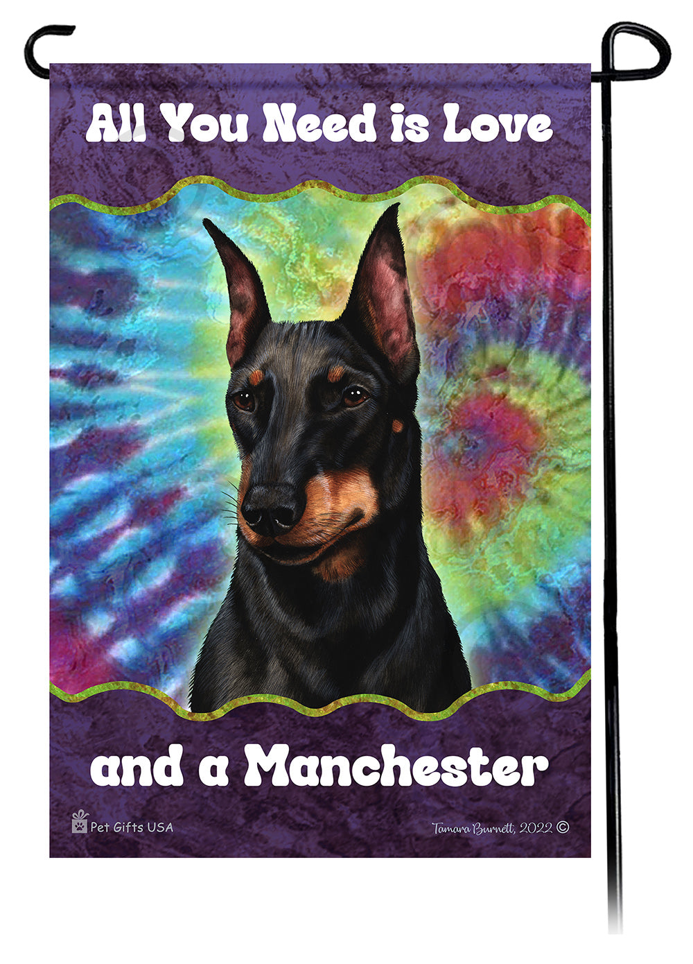 Manchester Terrier All You Need Is Love Garden Flags