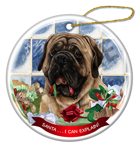 Mastiff Fawn - Santa I Can Explain Ornament
