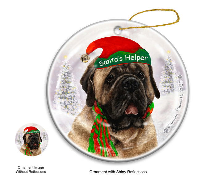 Mastiff Fawn - Santa's Helper Ornament