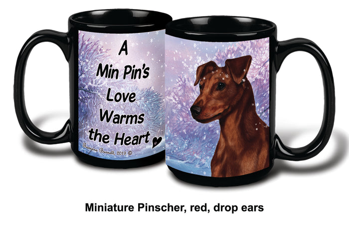 Min Pin Uncrop Red Winter Mug 15 oz