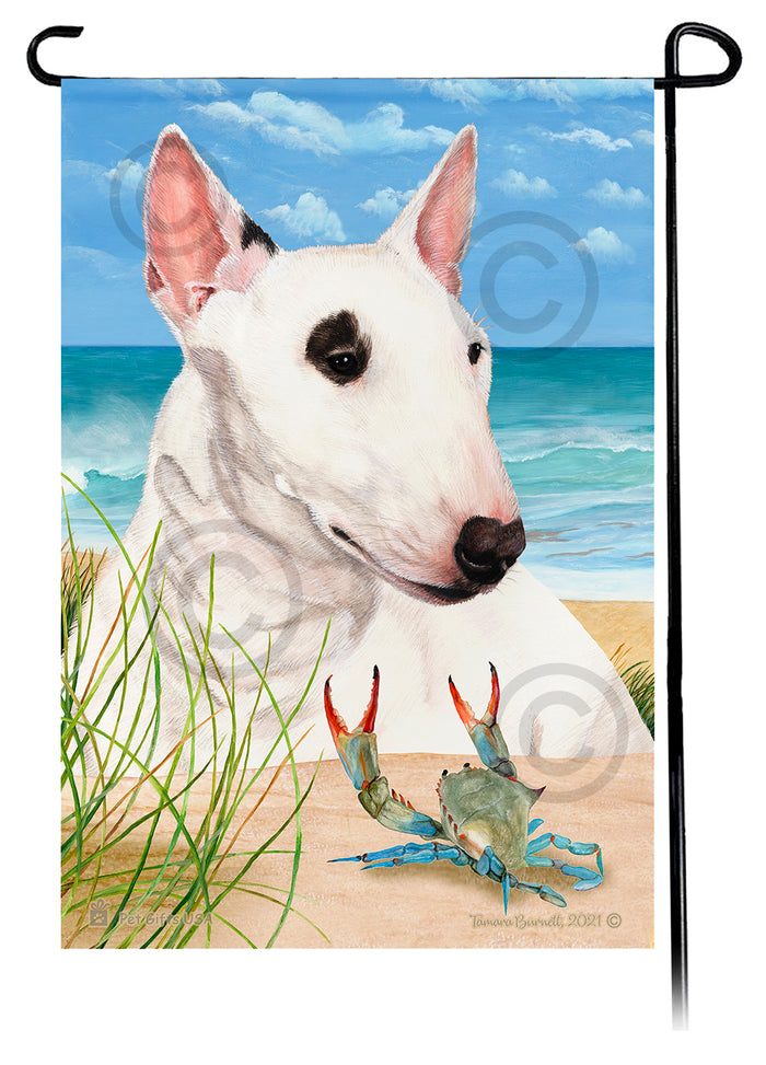 Bull Terrier Mini Summer Flowers Garden Flag