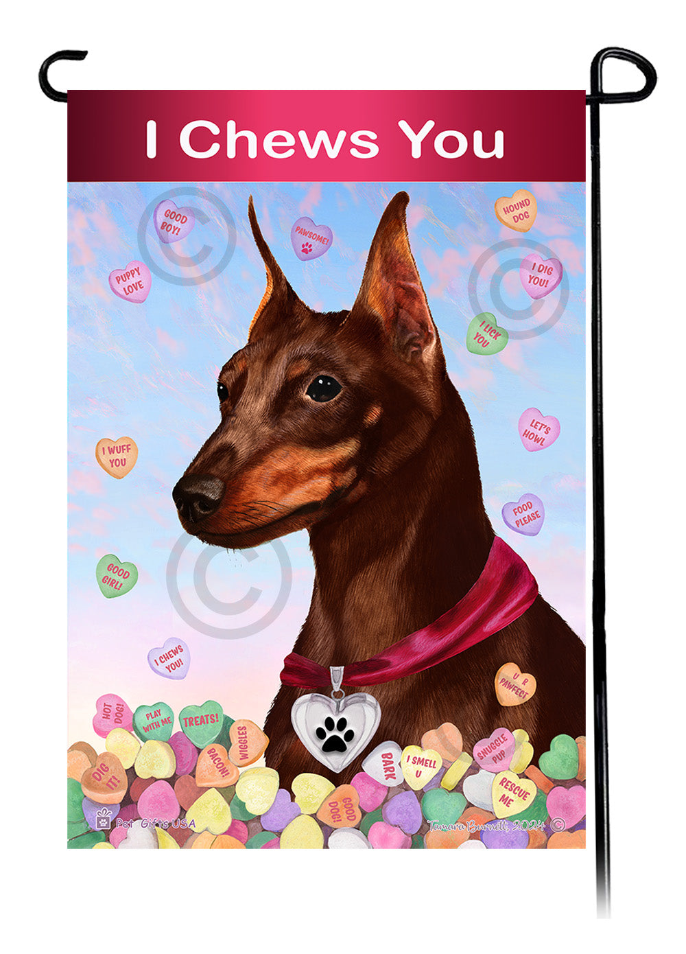 Miniature Pinscher Valentine Sweetheart - Garden Flag