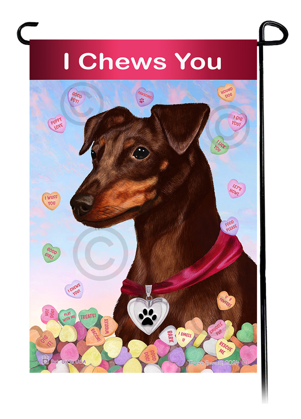 Miniature Pinscher Valentine Sweetheart - Garden Flag