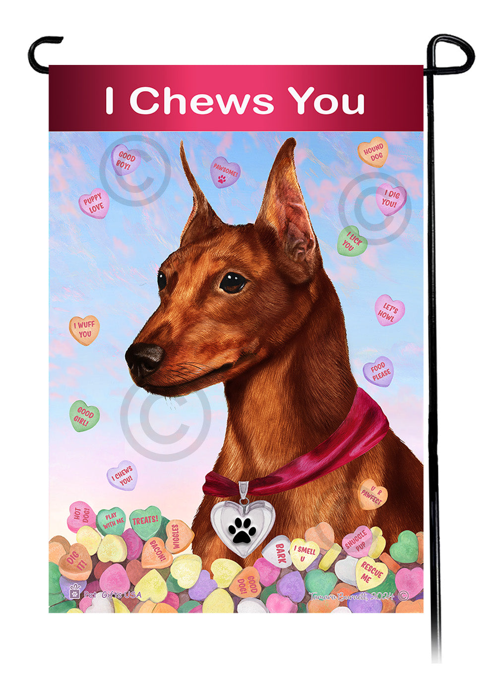 Miniature Pinscher Valentine Sweetheart - Garden Flag