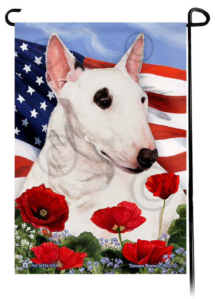 Bull Terrier Mini Patriotic Flowers Garden Flags