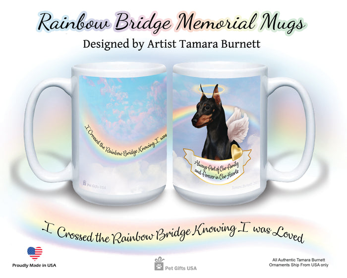 Miniature Pinscher Black/Tan Cropped Memorial Mug 15 oz