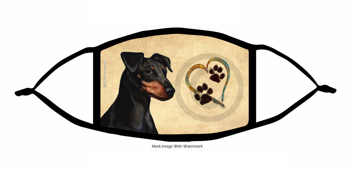 Miniature Pinscher (Black and Tan, Uncropped) Face Mask
