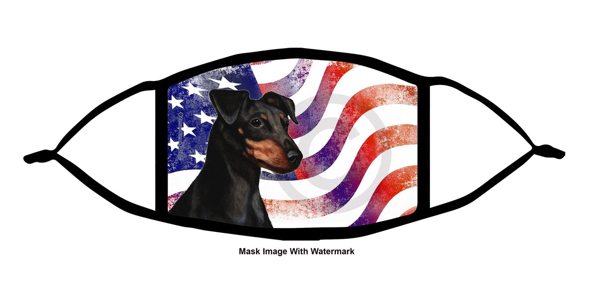 Min Pin Crop (Black and Tan, Uncropped) Face Mask