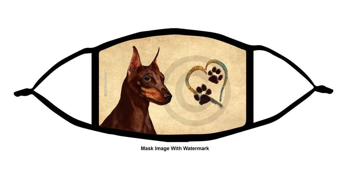 Miniature Pinscher (Chocolate and Tan, Cropped) Face Mask