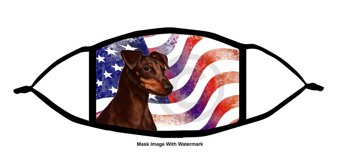 Min Pin Crop (Chocolate and Tan, Uncropped) Face Mask