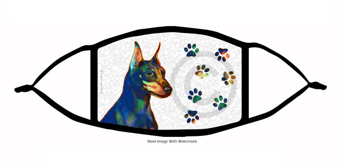 Min Pin Crop Black and Tan Face Mask