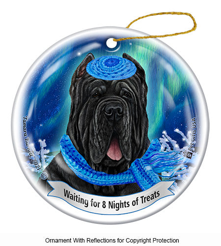 Neapolitan Mastiff Cropped Black Ornament