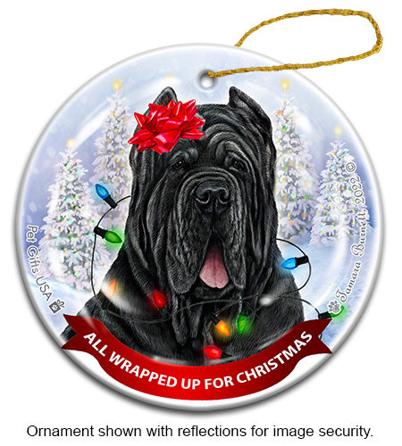 Neapolitan Mastiff Cropped Black Ornament