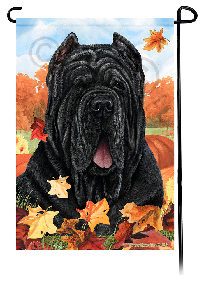 Neapolitan Mastiff Falling Leaves Garden Flags