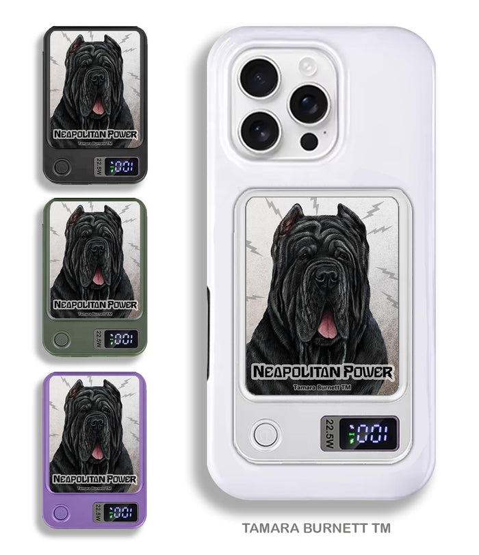 Neapolitan Mastiff Black Cropped Phone Bank Wireless Charger