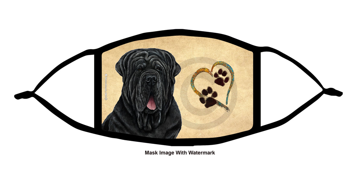 Neapolitan Mastiff (Black, Uncropped) Face Mask
