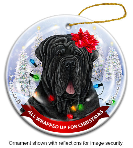 Neapolitan Mastiff All Wrapped Up Ornament