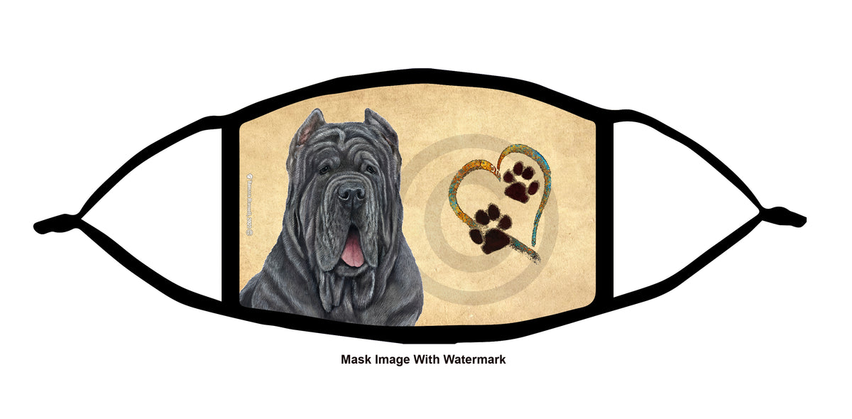 Neapolitan Mastiff (Blue, Cropped) Face Mask