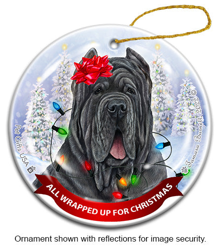 Neapolitan Mastiff Cropped Blue Ornament