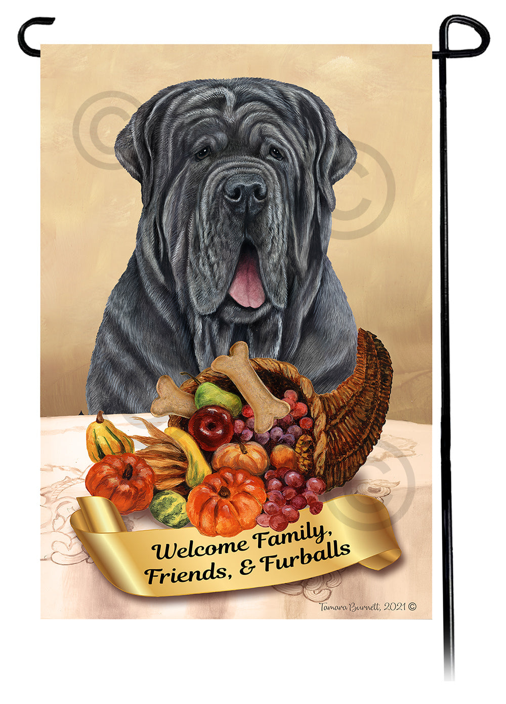 Neapolitan Mastiff Thanksgiving - Garden Flag