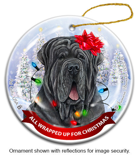 Neapolitan Mastiff Uncropped Blue Ornament