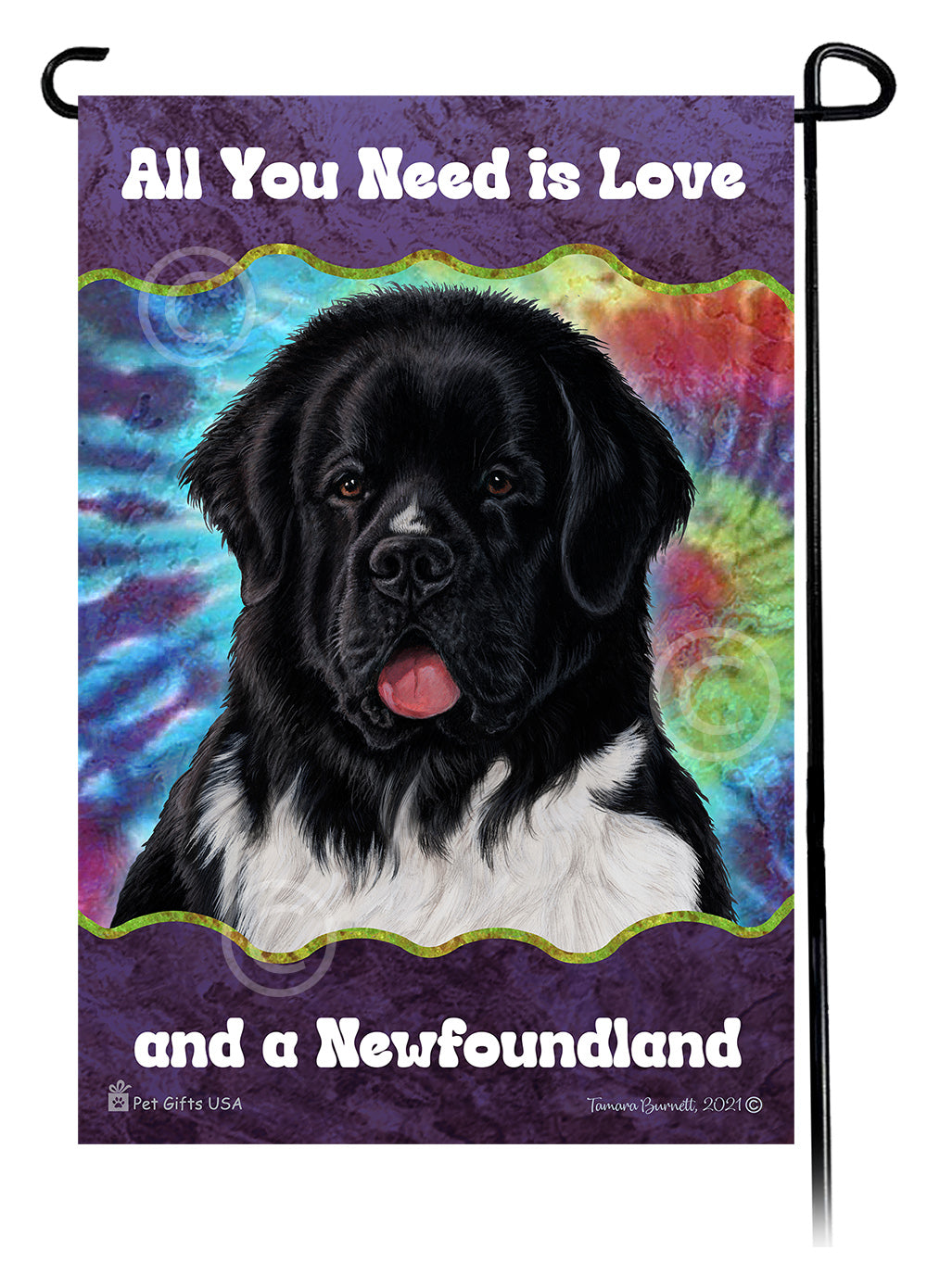Newfoundland All You Need Is Love Garden Flag