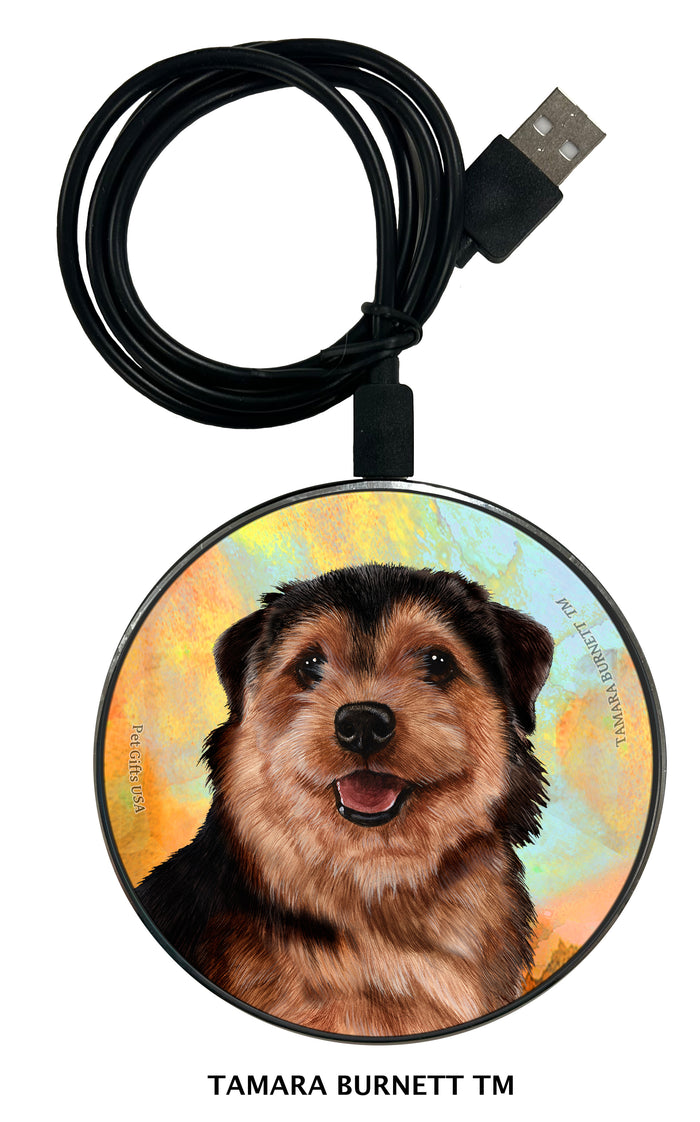 Norfolk Terrier Black and Tan Zoomies Wireless Charger