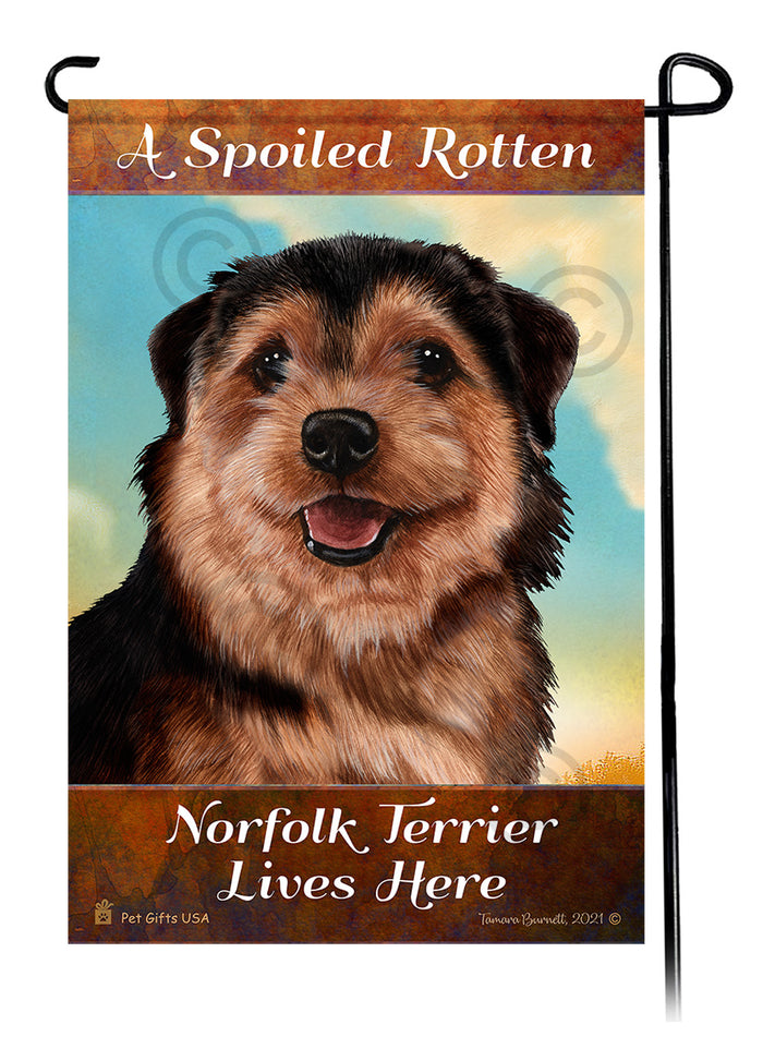 Norfolk Terrier Spoiled Rotten Garden Flags