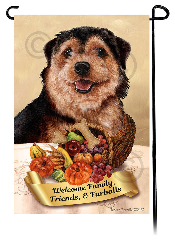 Norfolk Terrier Thanksgiving Garden Flags
